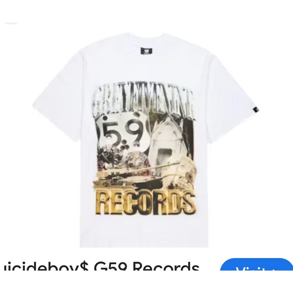 NEW SUICIDEBOYS G59 Records Guerillas Graphic T Shirt Men's XL White Official